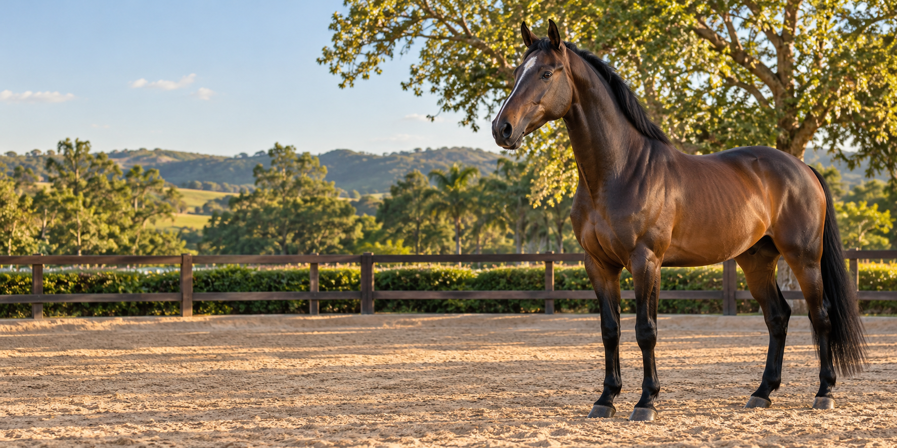 Cavalo atleta em arena — imagem ilustrativa